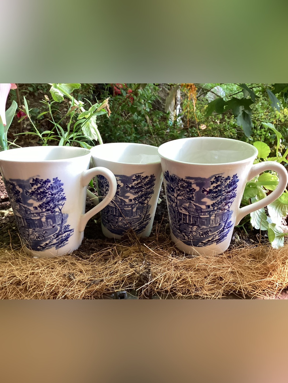 Staffordshire Liberty Blue Historic Mugs - Set of 3/ Stamped